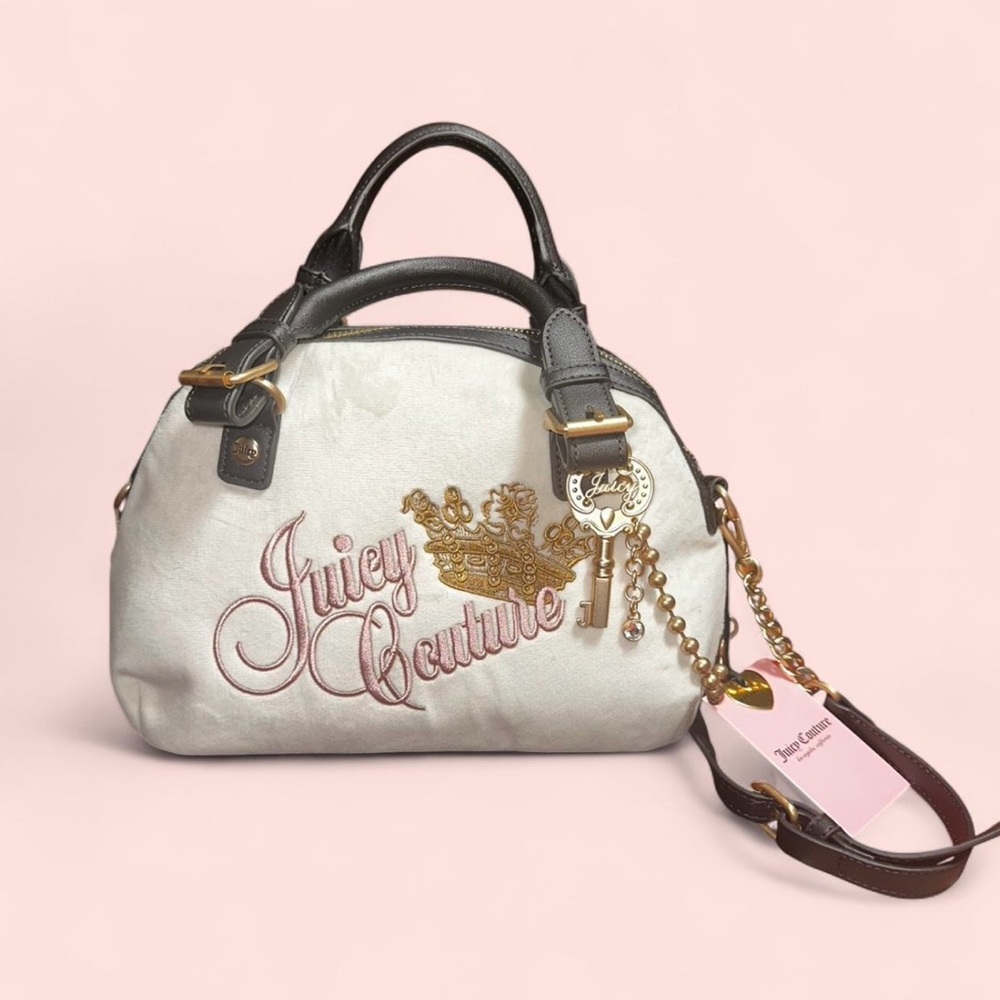 JUICY COUTURE THE KEY TO JUICY DOME SATCHEL CROSSBODY BAG CRYSTAL NWT